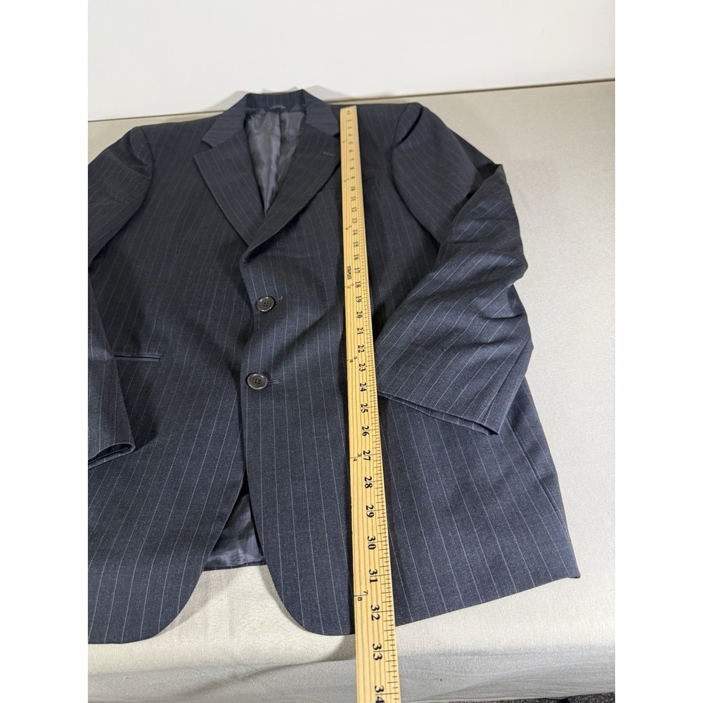 Brooks Brothers Suit Size 42L 36" Waist Black Pleated Pants Pinstripe 2 Piece - Picture 4 of 16